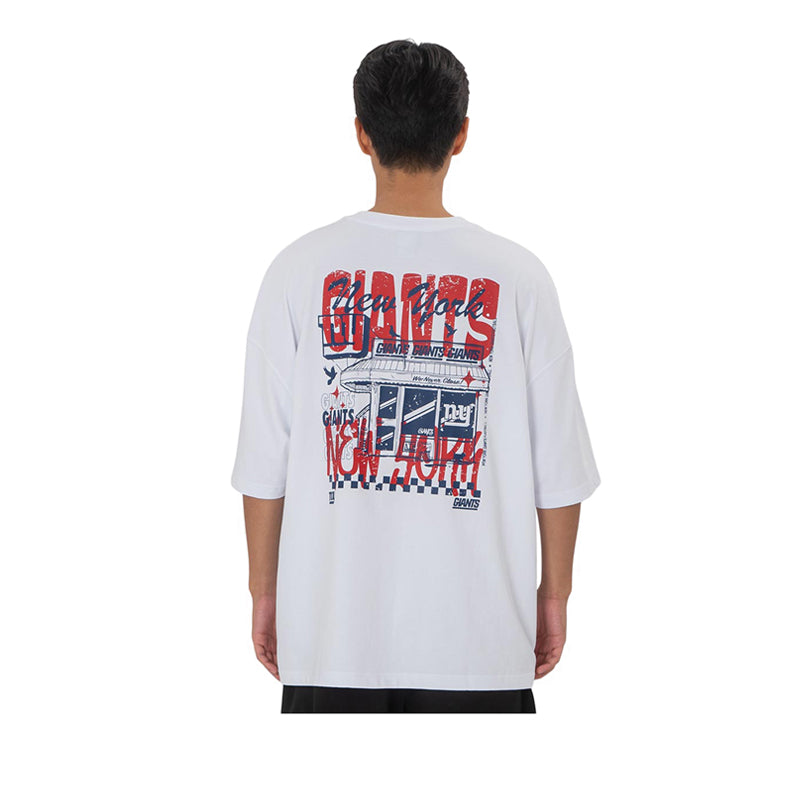 Oversized Ss Tee NFL Restro New York Giants Men's T-Shirt - White