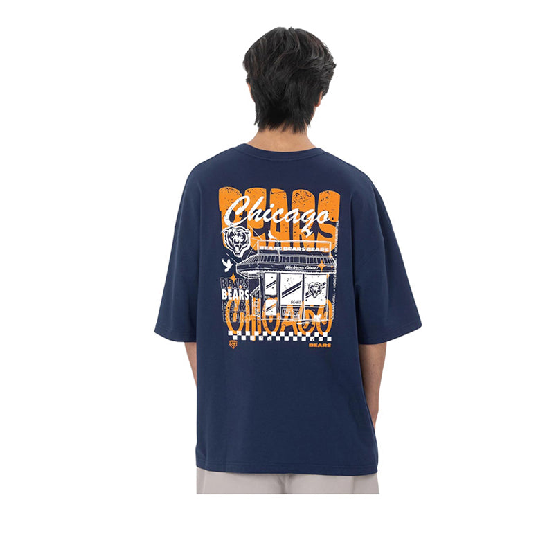 Oversized Ss Tee NFL Restro Chicago Bears Men's T-Shirt - Navy