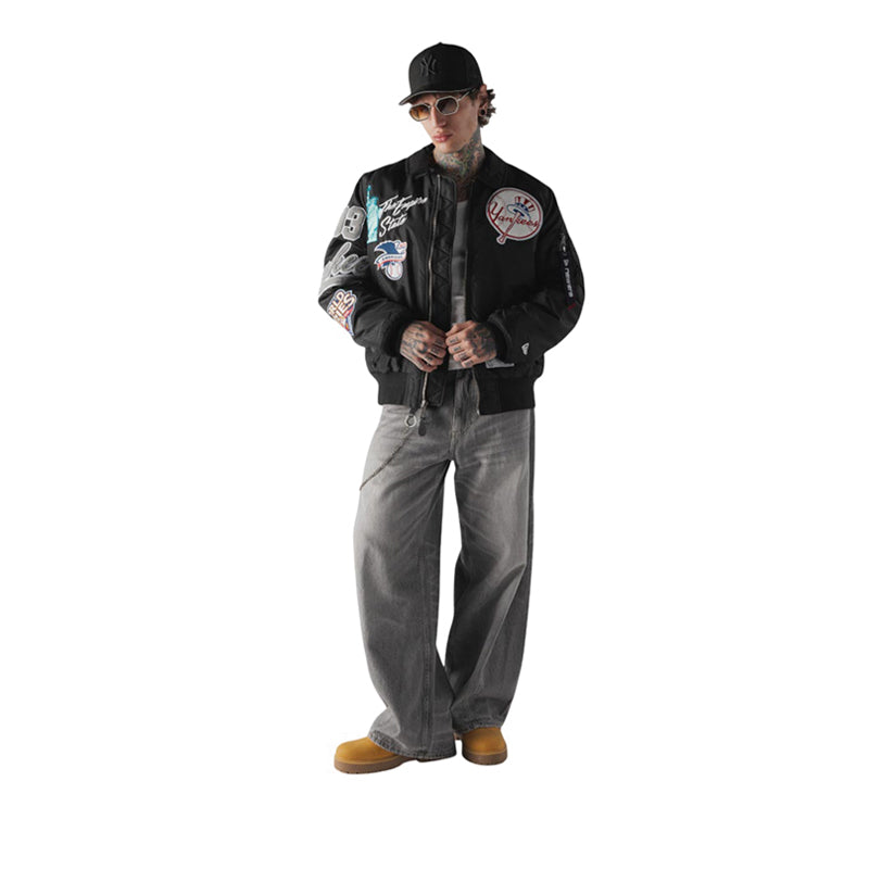 M Alpha MA1 Jacket 3490 New York Yankees Men's Jacket - Black