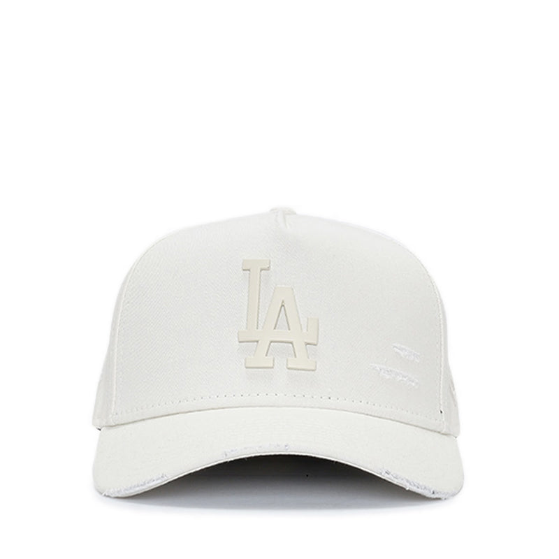 9FORTY A-Frame Damage Matt Badge Los Angeles Dodgers Unisex Caps - Chrome White