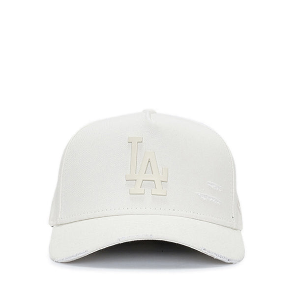 9FORTY A-Frame Damage Matt Badge Los Angeles Dodgers Unisex Caps - Chrome White