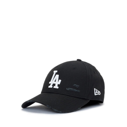 9FORTY Cotton Damage Wht Metal Badge Los Angeles Dodgers Men's Caps - Black