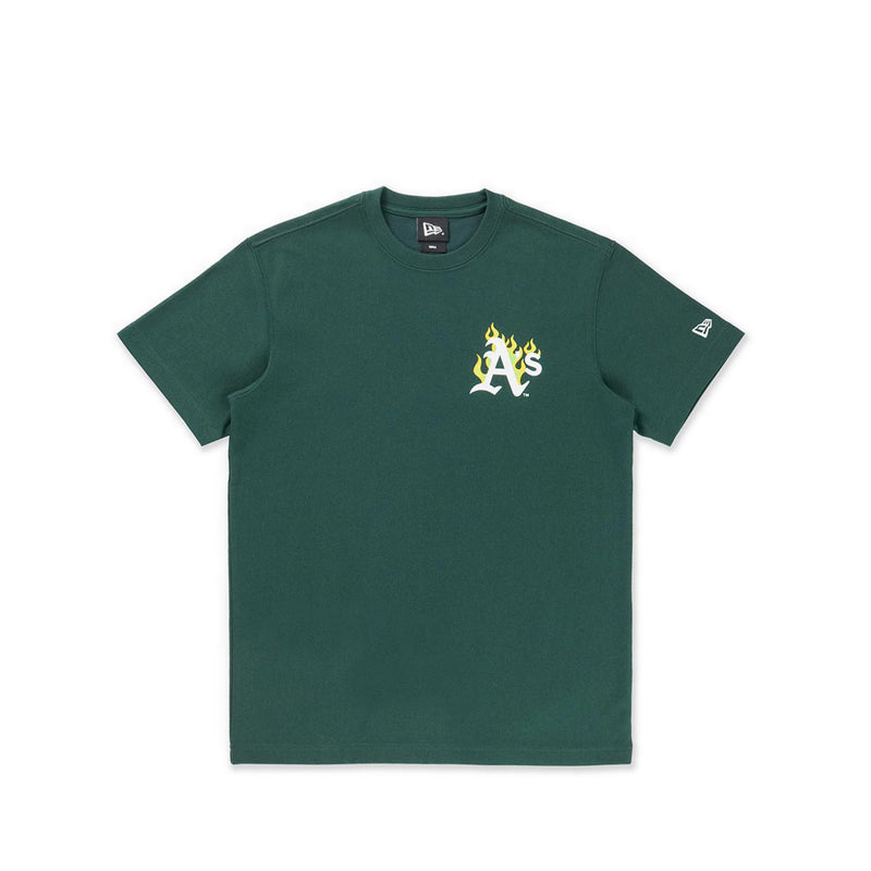 Ss Tee 59Fifty Pack Fire Oakland Athleticco Men's T-Shirt - Dark Green