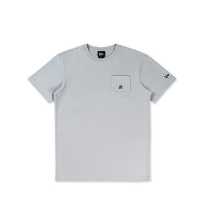 Ss Pocket Tee Col Era Ss26 New York Yankees Men's T-Shirt - Silver Snow