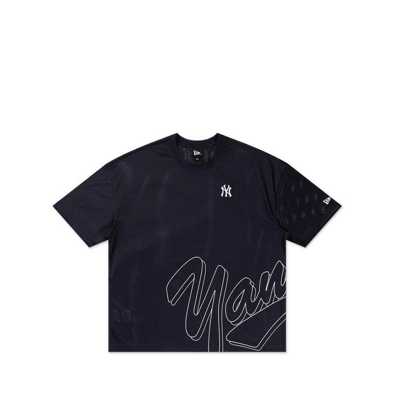 Oversized Ss Tee Mix League Cross Panels New York Yankees Men's T-Shirt - Black