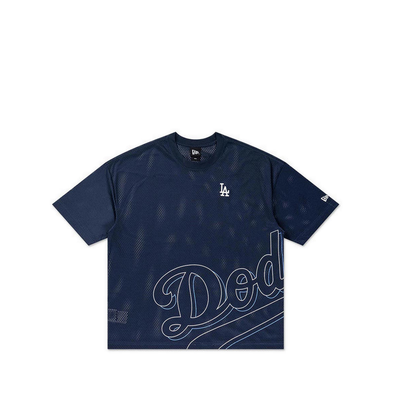 Oversized Ss Tee Mix Leag Cr Panel Los Angeles Dodgers Men's T-Shirt - Oceanside Blue