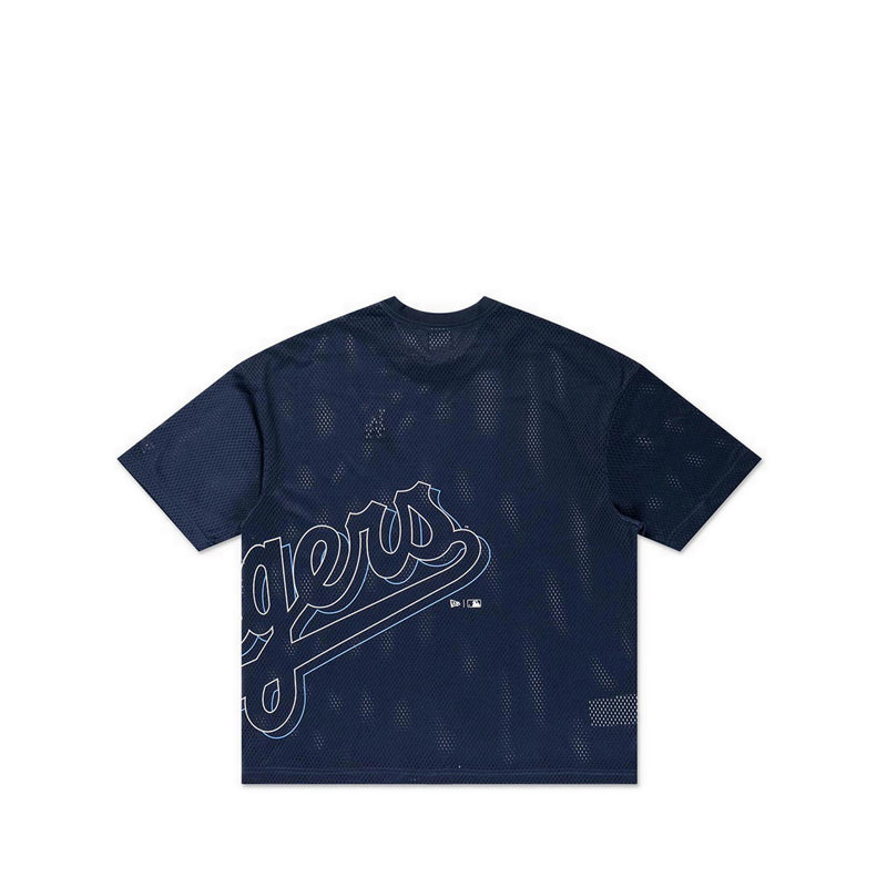 Oversized Ss Tee Mix Leag Cr Panel Los Angeles Dodgers Men's T-Shirt - Oceanside Blue
