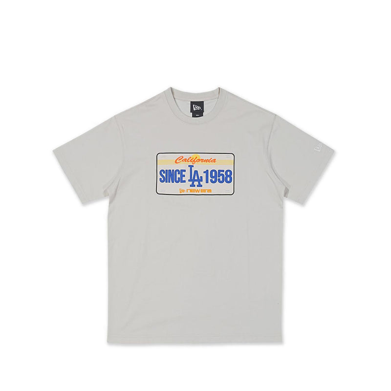 Ss Tee License Plate Los Angeles Dodgers Men's T-Shirt - Vintage Stone