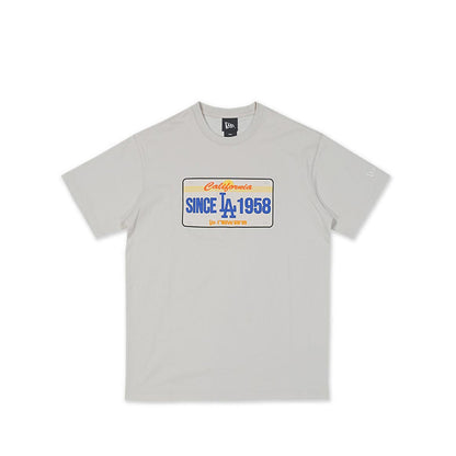 Ss Tee License Plate Los Angeles Dodgers Men's T-Shirt - Vintage Stone
