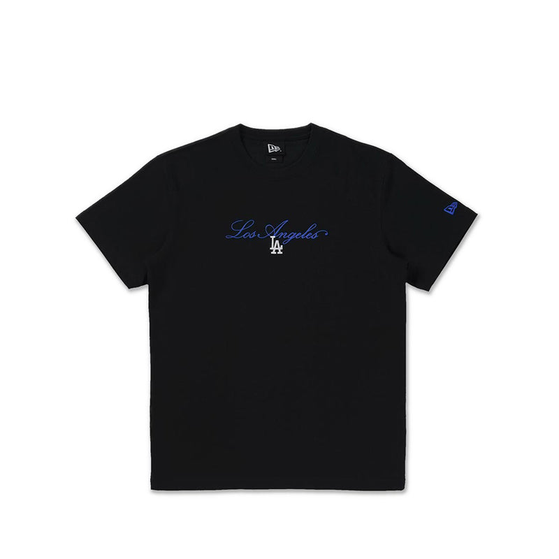 Ss Tee Cross Panels Script Los Angeles Dodgers Men's T-Shirt - Black