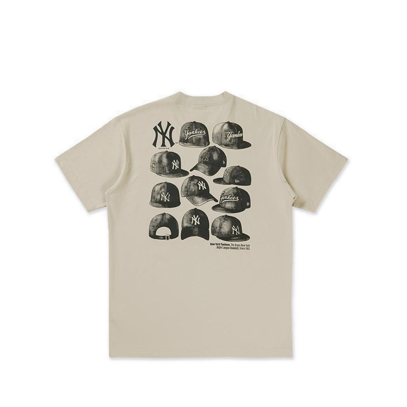 Ss Tee Cap Graphic New York Yankees Men's T-Shirt - Vintage Stone
