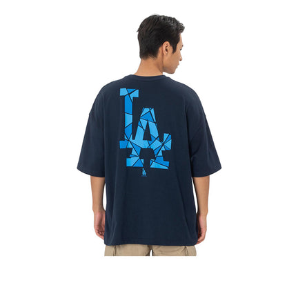 Oversized Ss Tee Shattered Logo Los Angeles Dodgers Men's T-Shirt - Oceanside Blue