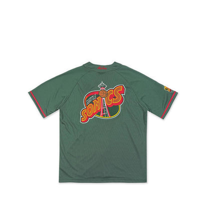 Baseball Jersey NBA Hardwood Classic Seattle Supersonics Men's T-Shirt - Cilantro Green