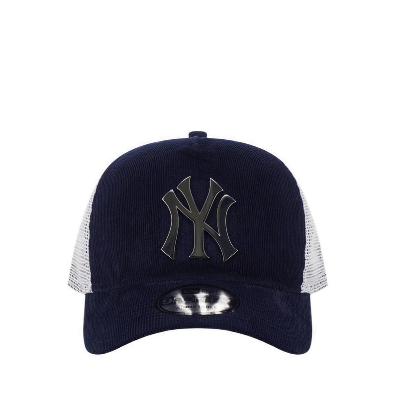 9FORTY A-Frame Trucker Metal Badge Corduroy New York Yankees Men's Caps - Navy