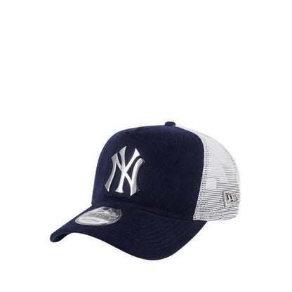 9FORTY A-Frame Trucker Metal Badge Corduroy New York Yankees Men's Caps - Navy