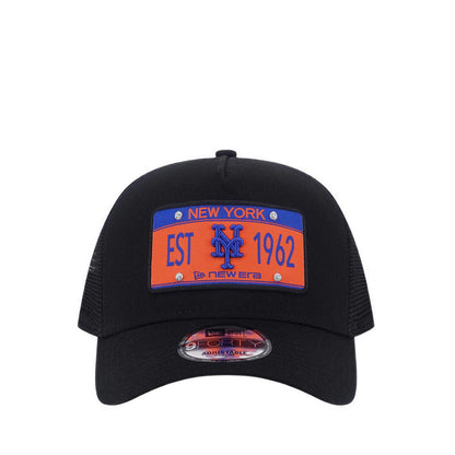 9FORTY A-Frame Trucker License Plate New York Mets Men's Caps - Black