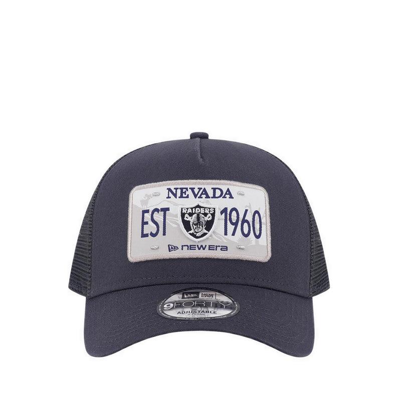 9FORTY A-Frame Trucker License Plate Las Vegas Raiders Men's Caps - Graphite