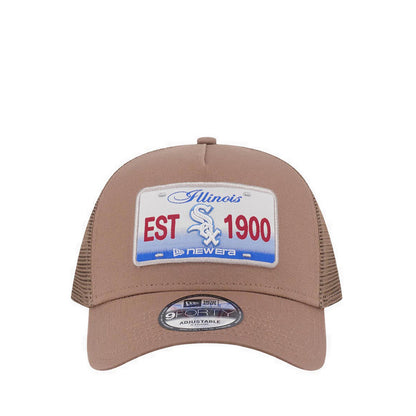 9FORTY A-Frame Trucker License Plate Chicago White Sox Men's Caps - Khaki