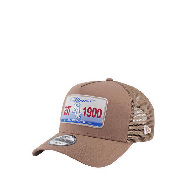 9FORTY A-Frame Trucker License Plate Chicago White Sox Men's Caps - Khaki