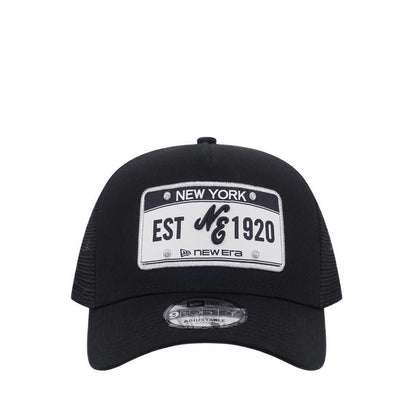 9FORTY A-Frame Trucker License Plate Men's Caps - Black