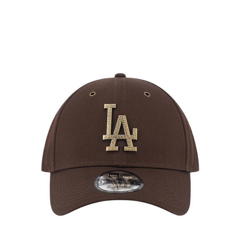 9FORTY Hammered Metal Bagde Los Angeles Dodgers Men's Caps - Walnut