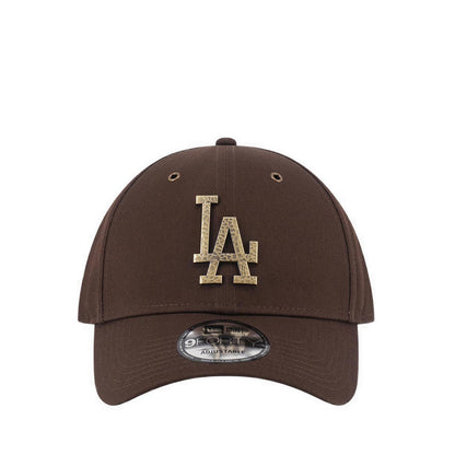 9FORTY Hammered Metal Bagde Los Angeles Dodgers Men's Caps - Walnut