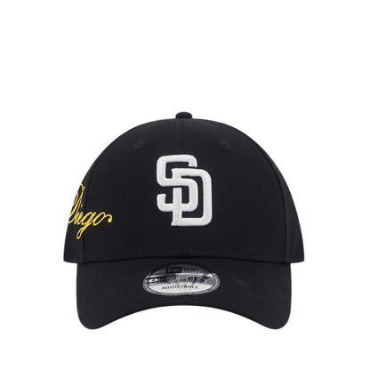 9FORTY Cross Panels Script San Diego Padres Men's Caps - Black