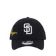 9FORTY Cross Panels Script San Diego Padres Men's Caps - Black