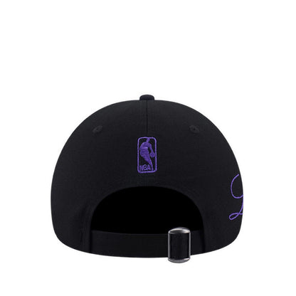 9FORTY Cross Panels Script Los Angeles Lakers Men's Caps - Black