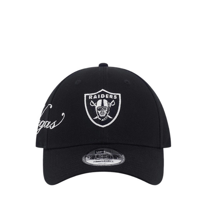 9FORTY Cross Panels Script Las Vegas Raiders Men's Caps - Black