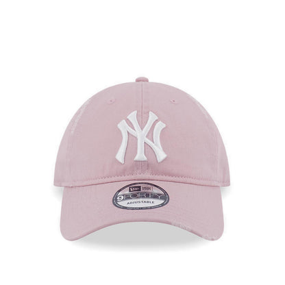 9Fortyunst Damage Wash New York Yankees Men's Caps - Pink Rouge