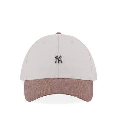 9FORTY Metal Badge Corduroy Khaki New York Yankees Men's Caps - Ivory