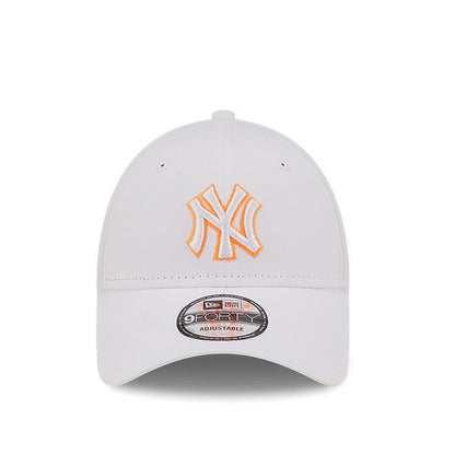 9FORTY Neon Outline New York Yankees Men's Caps - Optic White