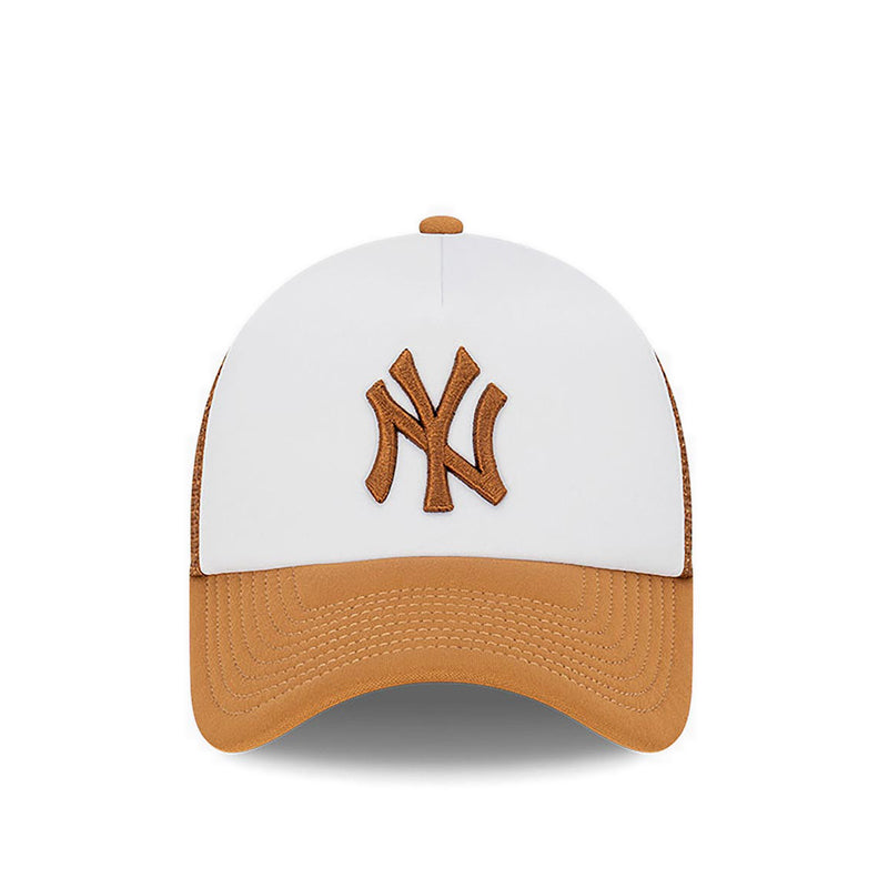 9FORTYAf Trucker Earth Tone New York Yankees Men's Caps - White/ Toasted Peanut