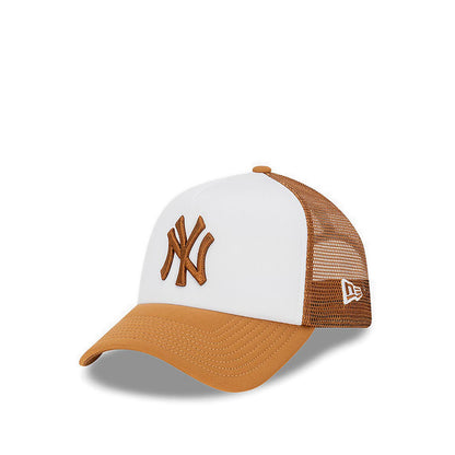 9FORTYAf Trucker Earth Tone New York Yankees Men's Caps - White/ Toasted Peanut