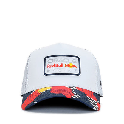 9FORTY E-Frame Trucker Abstract Red Bull F1 Men's Caps - Optic White
