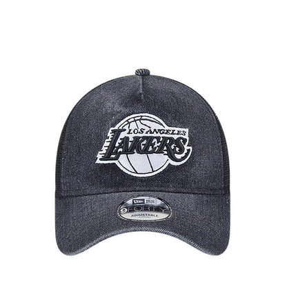 9FORTYAf Trucker Washed Denim Los Angeles Lakers Men's Caps - Black