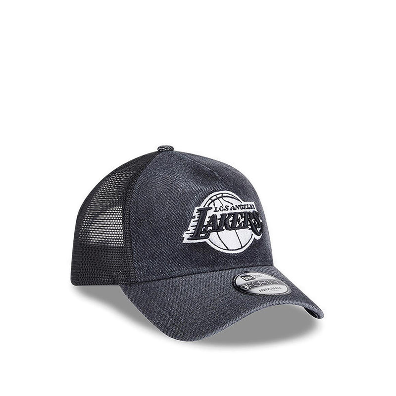 9FORTYAf Trucker Washed Denim Los Angeles Lakers Men's Caps - Black