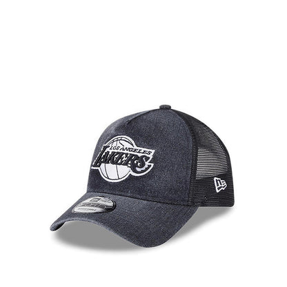 9FORTYAf Trucker Washed Denim Los Angeles Lakers Men's Caps - Black