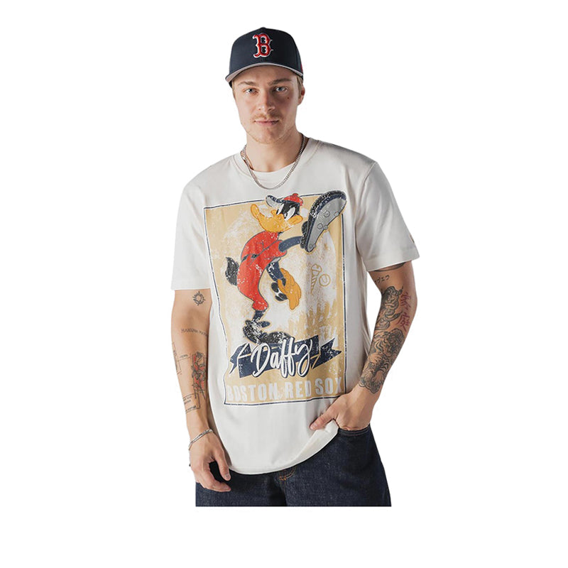 M Looneytunes Sstee 3806 Boston Red Sox Men's T-Shirt - White