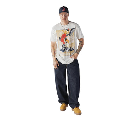 M Looneytunes Sstee 3806 Boston Red Sox Men's T-Shirt - White