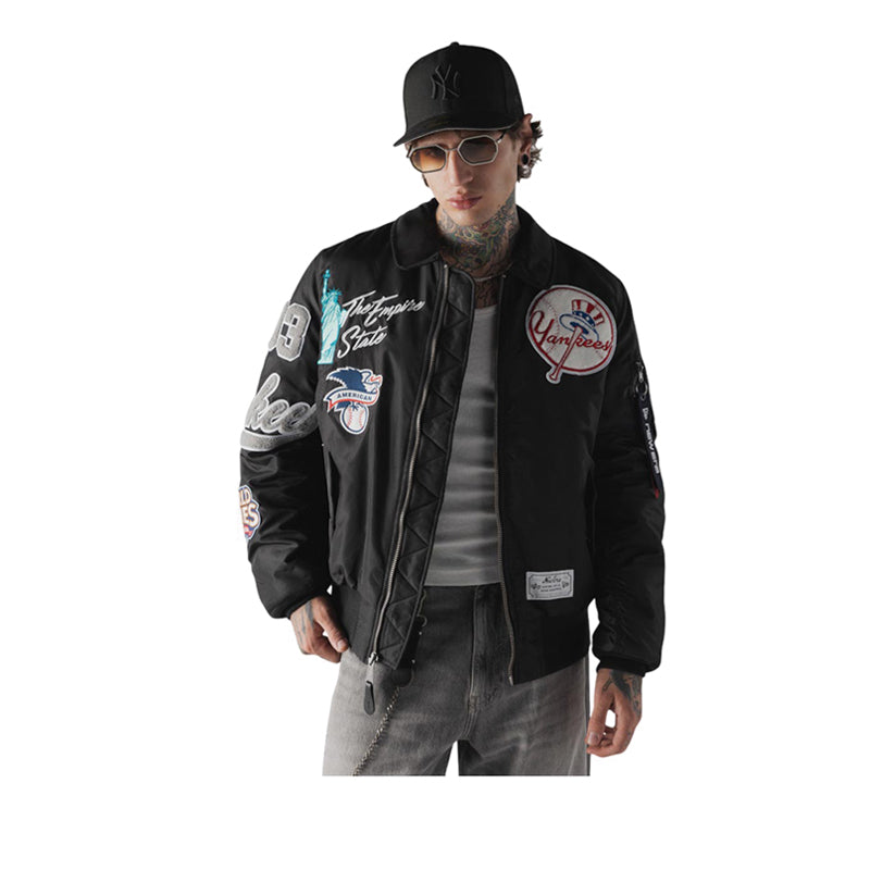 M Alpha MA1 Jacket 3490 New York Yankees Men's Jacket - Black
