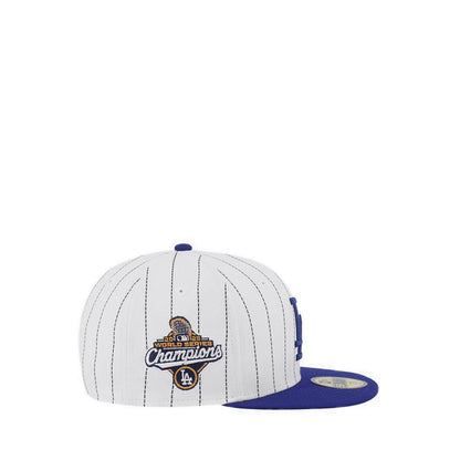 59FIFTY Los Angeles Dodgers Ws25 Pinstripe Men's Caps - White